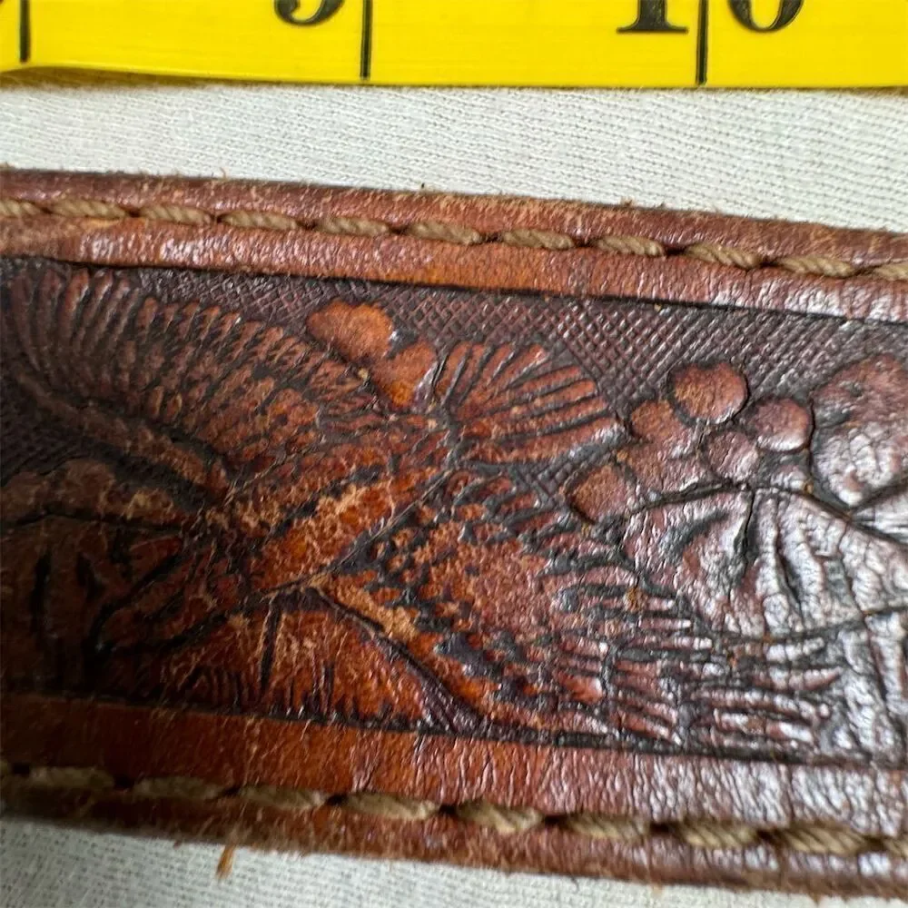 Vintage Brown Leather Belt Size Personalized 